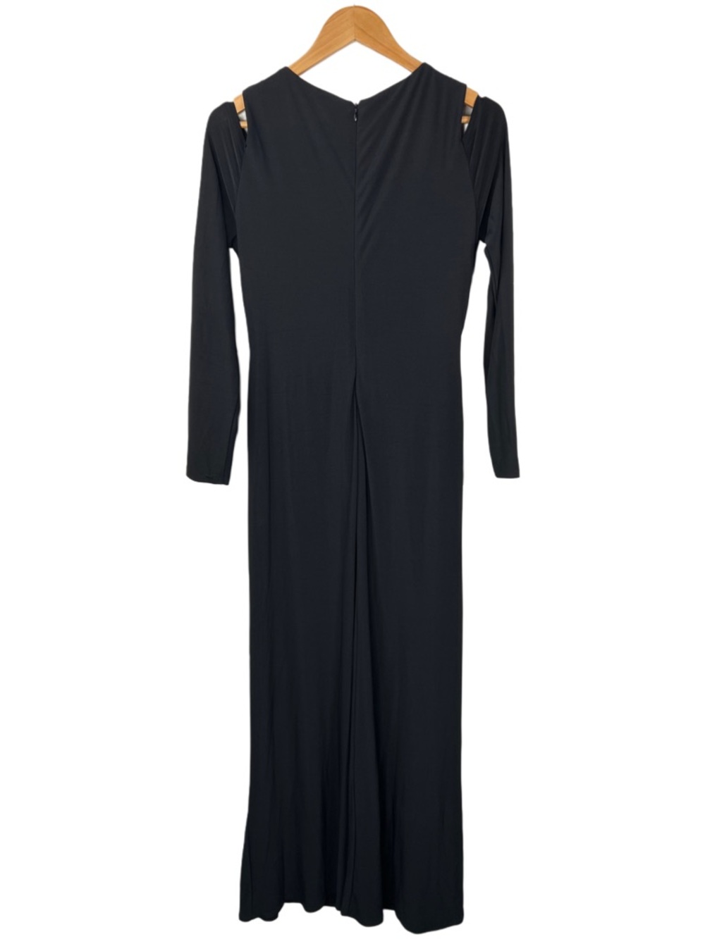 Vince Camuto Black Gown Size 10 Cold Shoulder Long Sleeve Formal Dress - Picture 8 of 10